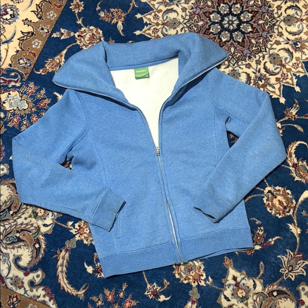 Fleece cozy zip up cowl neck jacket